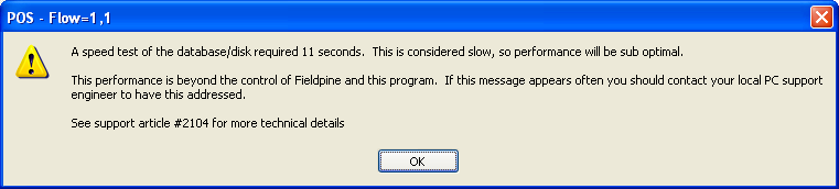 Example Warning message