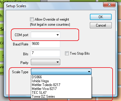 Setup Scales